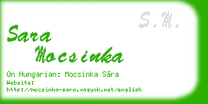 sara mocsinka business card