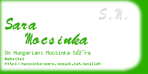 sara mocsinka business card